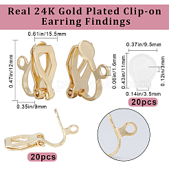 20Pcs Brass Clip-on Earring Findings&nbsp;KK-BBC0010-23G