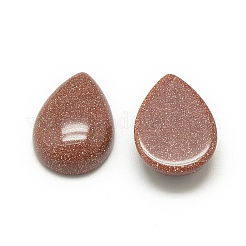 合成ゴールドストーン金砂石カボション  ティアドロップ  25x17~18x6mm&nbsp;G-R417-18x25-47