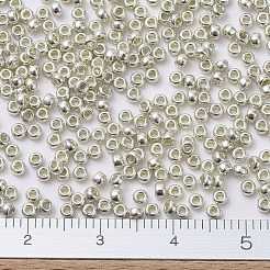 MIYUKIラウンドロカイユビーズ  日本製シードビーズ  （rr181)亜鉛メッキシルバー  11/0  2x1.3mm  穴：0.8mm  約1100PCS /ボトル  10 G /ボトル&nbsp;SEED-JP0008-RR0181