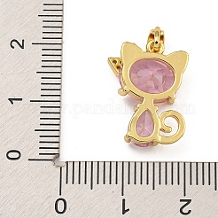 Rack Plating Brass Micro Pave Cubic Zirconia Pendants&nbsp;KK-U035-10G