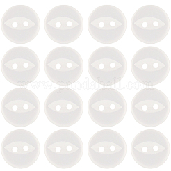 100穴樹脂ボタン2個  フラットラウンド  透明  15mm&nbsp;BUTT-CY0001-23A