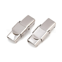 変色しにくい201ステンレススチール製時計バンド留め金  長方形  ステンレス鋼色  25x10x6mm  穴：3x7mm&nbsp;STAS-P221-22A-P