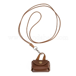 Mini PU Leather Headphone Bag Hanging Neck Pouches&nbsp;NJEW-G198-01A
