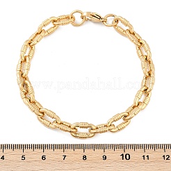 304ステンレススチールアズキチェーンブレスレット女性男性用  イオンプレーティング（ip）  ゴールドカラー  8-1/8インチ（20.7cm）&nbsp;BJEW-F488-33G
