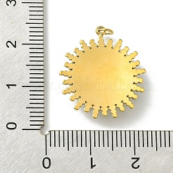 ファセットカットの合成マラカイトペンダント  太陽のチャーム  イオンプレーティング（IP）304ステンレス鋼セッティング  14KGP本金メッキ  22x19.5x5mm&nbsp;FIND-Z028-38D