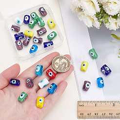 30Pcs Handmade Evil Eye Lampwork Beads&nbsp;LAMP-ME0001-14