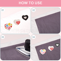 6Pcs 3 Styles Heart Hotfix Rhinestone Patches&nbsp;DIY-GF0010-05