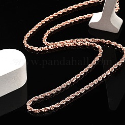 3mm Brass Rope Chain Necklaces for Men Women&nbsp;NJEW-G160-10RG