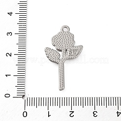 合金ペンダント  花  鉛フリー＆カドミウムフリー  プラチナ  30x17x4mm  穴：1.8mm&nbsp;PALLOY-R162-10P