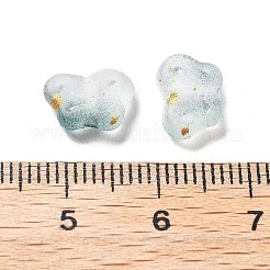 グラデーションカラー透明アクリルビーズ  金色の箔付き  蝶  ライトスチールブルー  7.5x10x3.5mm  穴：1.5mm  穴：1.5mm  約：878個/ 123 G&nbsp;LS-OACR-M023-05H