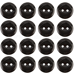 100穴樹脂ボタン2個  フラットラウンド  グレー  15mm&nbsp;BUTT-CY0001-23B