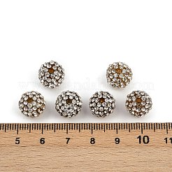 樹脂製ラインストーンビーズ  グレードA  ラウンド  クリスタル  10mm  穴：2mm&nbsp;RB-A025-10mm-A37