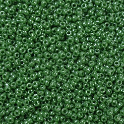MIYUKIラウンドロカイユビーズ  日本製シードビーズ  11/0  （rr431)不透明な緑の光沢  2x1.3mm  穴：0.8mm  約50000個/ポンド&nbsp;SEED-G007-RR0431