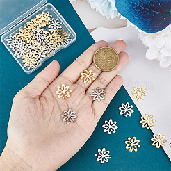 40個2色201ステンレスペンダント  花のチャーム  ミックスカラー  16x0.5mm  穴：1.2mm  20個/カラー&nbsp;STAS-UN0046-11