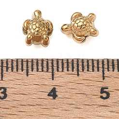 304ステンレススチールビーズ  質感のあるカメ  イオンプレーティング（ip）  18KGP本金メッキ  7.5x6x5mm  穴：1.4mm&nbsp;X-SA-CBA740F-25G