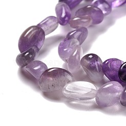 天然石アメジストビーズ連売り  タンブルストーン  チップ  3~5x3~5x3~8mm  穴：1mm  約85~90個/連  15.7インチ（40cm）&nbsp;G-F465-51