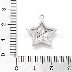 真鍮マイクロパヴェクリアキュービックジルコニアペンダント  スター  20.5x18.5x3mm  穴：1.5mm&nbsp;ZIRC-I067-01C