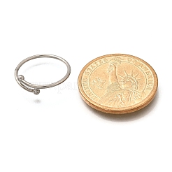 女性用304ステンレススチールオープンカフリング  ステンレス鋼色  1mm  内径：17mm&nbsp;RJEW-F170-03P-01