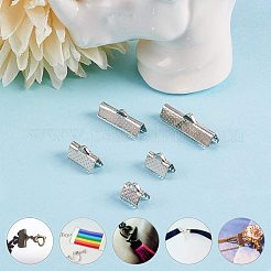 混合鉄リボンカシメエンドパーツセット  プラチナ  8~25x6~8x5mm  穴：1~2mm  約10個 /コンパートメント  100個/箱&nbsp;IFIN-PH0008-01P