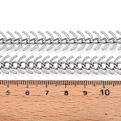 304ステンレススチールフィッシュボーンリンクチェーン  溶接されていない  スプールで  ステンレス鋼色  11.5x3mm  約32.81フィート（10m）/ロール&nbsp;CHS-N004-01P