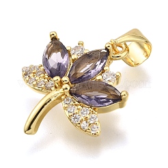 Brass Micro Pave Cubic Zirconia Pendants&nbsp;KK-K401-33G