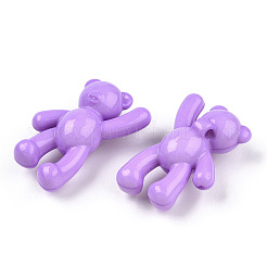 オペークアクリルパーツ  クマ  ミディアム蘭  37x28x13mm  穴：2.5mm&nbsp;X-MACR-S373-01A-SS2106