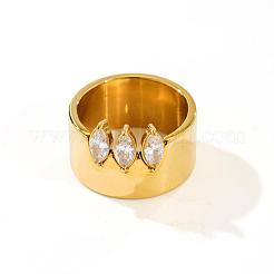 304 Stainless Steel Pave Cubic Zirconia Finger Rings&nbsp;WG20961-01
