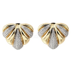 Brass Micro Pave Clear Cubic Zirconia Stud Earrings for Women&nbsp;EJEW-G430-02GP