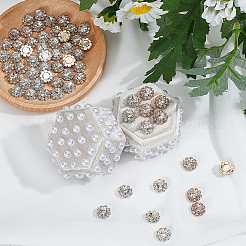 2色合金ラインストーンカボション160個  花  ミックスカラー  10x5mm  80個/カラー&nbsp;ALRI-GO0001-05