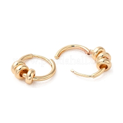 真鍮ビーズフープピアス  ライトゴールド  13.5x6mm&nbsp;EJEW-C073-28KCG