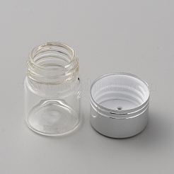 Column Glass Empty Pill Bottle with Aluminum Screw Top Lids&nbsp;CON-WH0092-44A