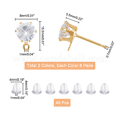 Brass Stud Earring Findings & Plastic Ear Nuts&nbsp;KK-FH0003-76
