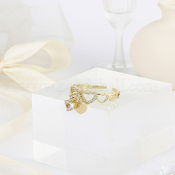 1Pc Brass Rhinestone Cuff Rings&nbsp;RJEW-LP0002-88
