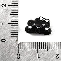 合金エナメルビーズ  ちょう結びの雲  ブラック  9.5x14x5.5mm  穴：1.8mm&nbsp;AL-CBA8B94-10