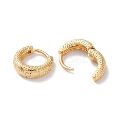 Texture Rings Brass Hoop Earrings for Women&nbsp;LS-EJEW-B056-02G-01