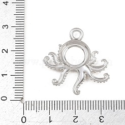 オーシャンシリーズ 304 ステンレススチールペンダント  ステンレス鋼色  タコのチャーム  27.5x27x3mm  穴：3mm&nbsp;STAS-L313-04B-P