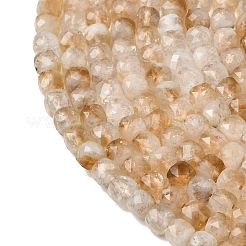 天然シトリン（加熱）ビーズ連売り  多面カット  キューブ  5x5x5mm  穴：0.7mm  約80個/連  14.96''（38センチメートル）&nbsp;G-A267-A01-01
