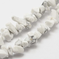 天然ハウライトビーズ連  チップ  ホワイト  3~4x3~8x4~5mm  穴：0.4mm  80~81cm&nbsp;G-F328-05