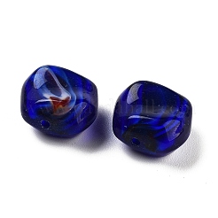 ガラスビーズ  ナゲット  DIYブレスレットアクセサリー  パープル  10x11.5x7mm  穴：1.2mm&nbsp;LS-GLAA-U003-02E