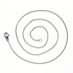 変色しない304ステンレススチールカーブチェーンネックレス  カニカン付き  ステンレス鋼色  リンク：3x2x0.6mm  19.68インチ（50cm）&nbsp;NJEW-S420-001C-P
