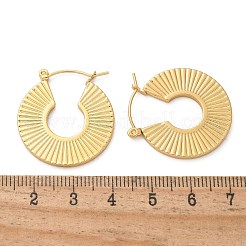 女性用304ステンレスフープピアス  イオンプレーティング（ip）  フラットラウンド  18KGP本金メッキ  27.5x25.5x2.5mm&nbsp;EJEW-L296-046G