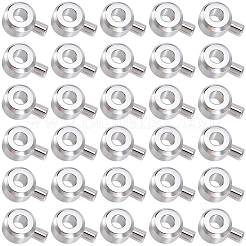 30個の真鍮つぶし玉  長持ちメッキ  コラム  925銀メッキ  4.5x3.5x2.5mm  穴：0.9mm&nbsp;KK-BBC0024-23S