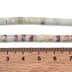 合成インペリアルジャスパービーズ連売り  ヒシビーズ  フラットラウンド/ディスク  4~4.5x2~3mm  穴：0.5mm  約73~74個/連  7インチ（17.9cm）&nbsp;X-G-F592-02