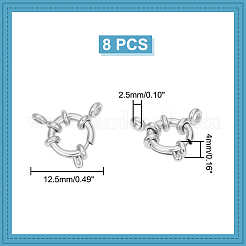 8Pcs 304 Stainless Steel Spring Ring Clasps&nbsp;STAS-UN0052-54