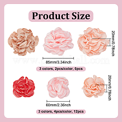 18Pcs 9 Colors Polyester Flower Ornament Accessories&nbsp;DIY-AR0004-98
