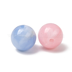 ツートンカラーの天然石風アクリルビーズ  ラウンド  ミックスカラー  16mm  穴：3mm  約220個/500g&nbsp;AC-CBA7B05-06