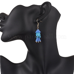 Handmade Glass Seed Beads Dangle Earrings&nbsp;EJEW-MZ00562