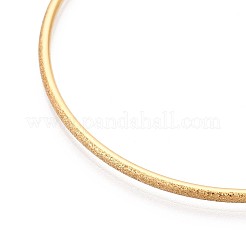 女性用304ステンレススチールプレーンバングル  リング  艶消し  イオンプレーティング（ip）  18KGP本金メッキ  0.2cm  内径：2-3/8インチ（6cm）&nbsp;BJEW-N033-03G