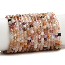 Natural Moonstone & Amazonite & Amethyst & Strawberry Quartz Beads Strands&nbsp;G-A324-A01-4mm