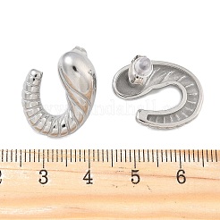 304 Stainless Steel Spiral Croissant Stud Earrings for Women&nbsp;EJEW-Z095-01P